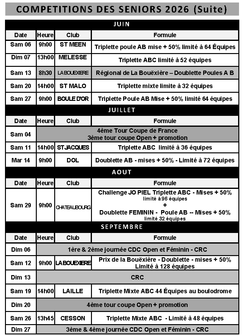 calendrier senior juin sept